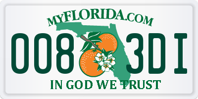 FL license plate 0083DI