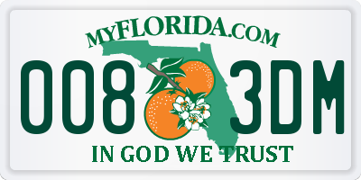 FL license plate 0083DM