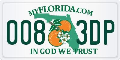 FL license plate 0083DP