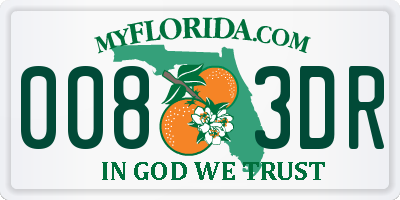 FL license plate 0083DR