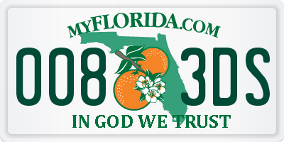 FL license plate 0083DS