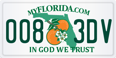 FL license plate 0083DV