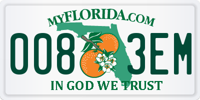 FL license plate 0083EM