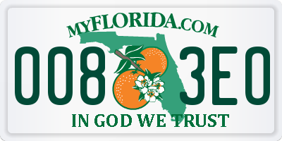 FL license plate 0083EO
