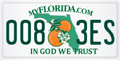 FL license plate 0083ES