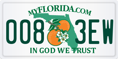 FL license plate 0083EW