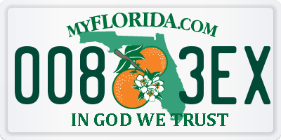 FL license plate 0083EX