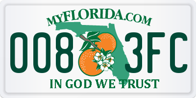 FL license plate 0083FC