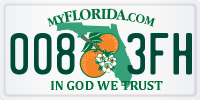 FL license plate 0083FH