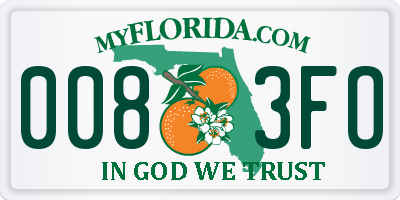 FL license plate 0083FO