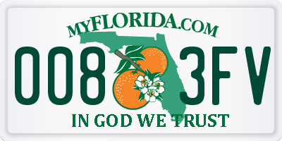 FL license plate 0083FV