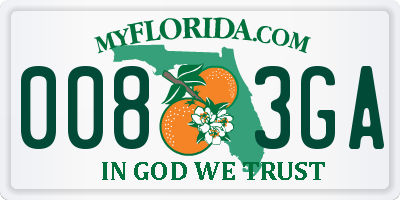 FL license plate 0083GA