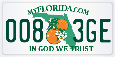 FL license plate 0083GE