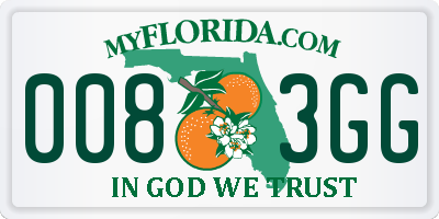 FL license plate 0083GG
