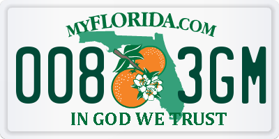 FL license plate 0083GM