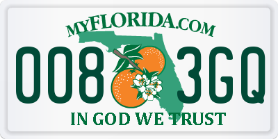 FL license plate 0083GQ