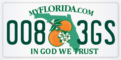 FL license plate 0083GS