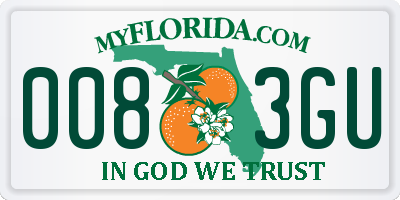 FL license plate 0083GU