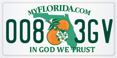 FL license plate 0083GV