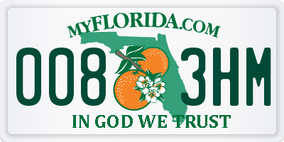 FL license plate 0083HM