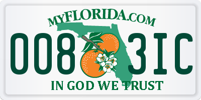 FL license plate 0083IC