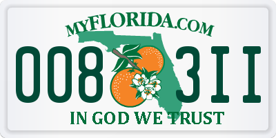 FL license plate 0083II
