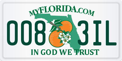 FL license plate 0083IL