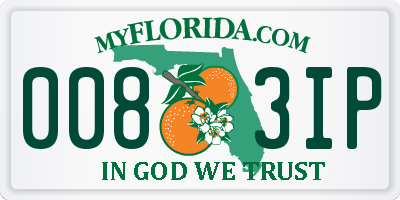 FL license plate 0083IP