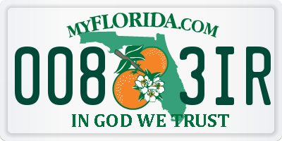 FL license plate 0083IR