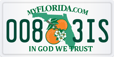 FL license plate 0083IS