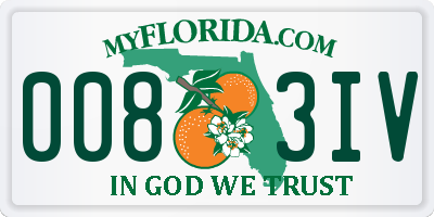 FL license plate 0083IV