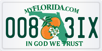 FL license plate 0083IX