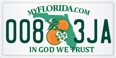 FL license plate 0083JA