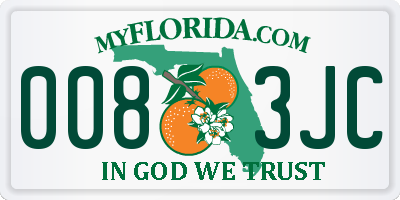 FL license plate 0083JC
