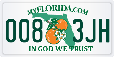 FL license plate 0083JH