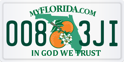 FL license plate 0083JI