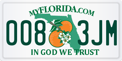 FL license plate 0083JM