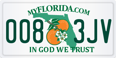 FL license plate 0083JV