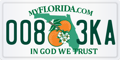 FL license plate 0083KA