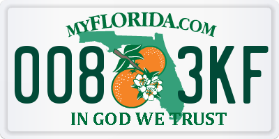 FL license plate 0083KF