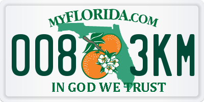 FL license plate 0083KM