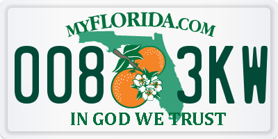 FL license plate 0083KW