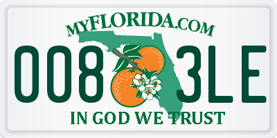 FL license plate 0083LE