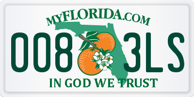 FL license plate 0083LS