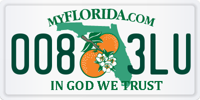 FL license plate 0083LU
