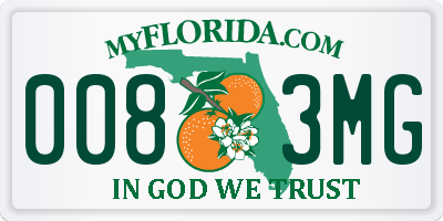 FL license plate 0083MG
