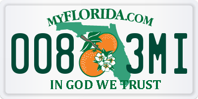 FL license plate 0083MI