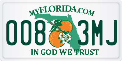 FL license plate 0083MJ