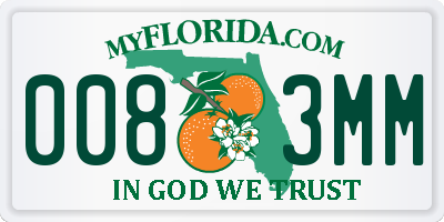 FL license plate 0083MM