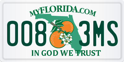 FL license plate 0083MS